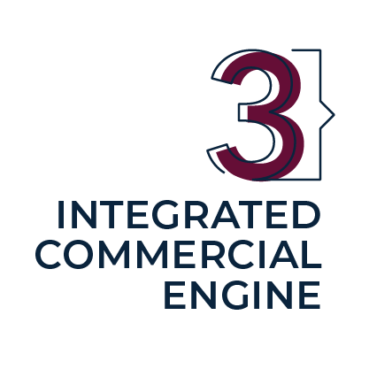 Operates as an integrated commercial engine
